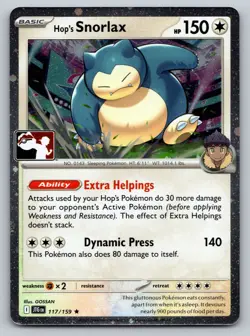 Hop's Snorlax Holo Rare Prize Pack Series Cards 117/159 NM C4 - Image 1