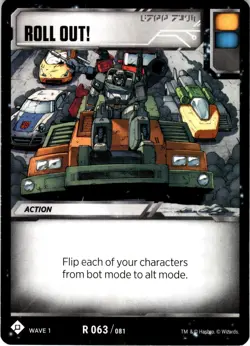 2018 Transformers TCG Wave 1-Battle Card #R063/081 Roll Out! - Image 1