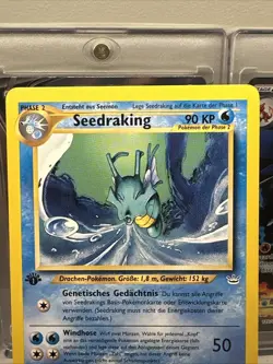 German First Edition Seedraking (Kingra) 19/64 Neo Revelation Set Pokemon Card - Image 2