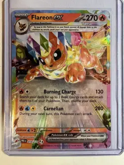 Pokemon TCG Flareon EX Prismatic Evolutions Card 14/131 Double Rare Near Mint - Image 1