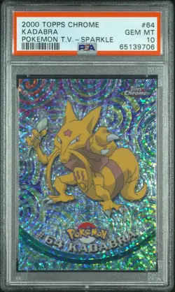 PSA 10 Kadabra Pokemon 64 Topps Chrome Sparkle 2000 GEM MINT Grail Rare - Image 1