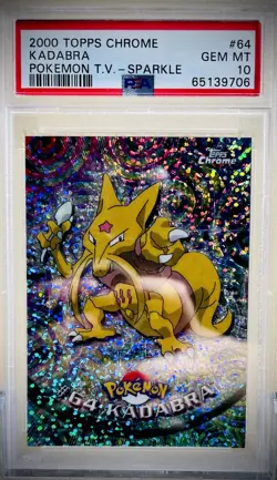 PSA 10 Kadabra Pokemon 64 Topps Chrome Sparkle 2000 GEM MINT Grail Rare - Image 4
