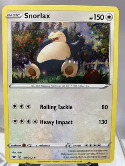 Snorlax 140/202 - Sword & Shield Base - Cosmic Holo NM/M Pokemon Tcg card - Image 1