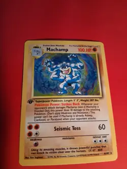Vintage Pokemon Card TCG Machamp Base Set 8/102 Holo 1st Edition Holo Rare HP - Image 3