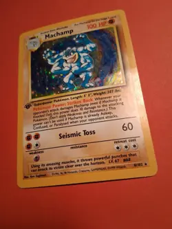 Vintage Pokemon Card TCG Machamp Base Set 8/102 Holo 1st Edition Holo Rare HP - Image 4