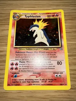 Pokemon TCG Neo Genesis Typhlosion Card 18/111 Rare Holo WOTC MP - Image 1