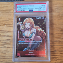 Bandai One Piece Card Game 2023 Nami Winner Promo ST01-007 Foil PSA 10 - Image 1