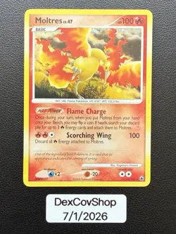 2008 Moltres Holo Rare Majestic Dawn 10/100 LP - POKEMON TCG - Image 1