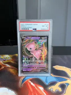 POKEMON 2021 Fusion Strike MEW V #113 PSA 8 RARE - Image 1