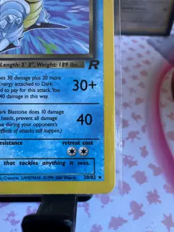 Dark Blastoise 20/82 Rare Non-Holo 1st Edition Team Rocket Vintage Pokemon TCG - Image 4