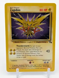 nm Zapdos 1999 Pokemon Fossil #30 Non Holo RARE $4 Flat Rate Shipping - Image 1