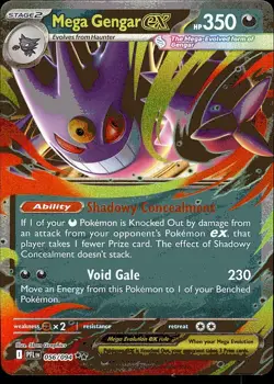 Mega Gengar ex 056/094 Double Rare Phantasmal Flames Pokemon Holo NM - Image 1