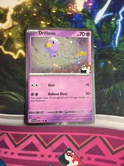 Drifloon Holo Pokemon Prize Pack Series 4 Promo Pokemon Card Play Stamp - Image 3