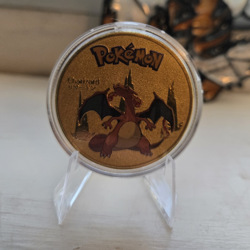 Pokemon Charizard Pokemon Commemorative Coin Gold Metal Embossed 1.5" - Image 1