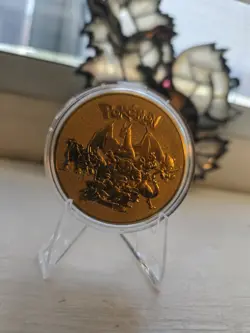 Pokemon Charizard Pokemon Commemorative Coin Gold Metal Embossed 1.5" - Image 2