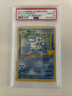 2021 Pokemon Blastoise Celebrations Classic Collection Holo 2/102 PSA 10 GEM 👍 - Image 1