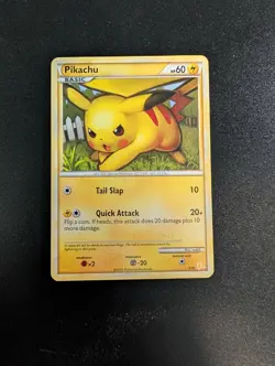 Pikachu 78/123 Common HeartGold & SoulSilver Pokemon Moderately Played - Image 1