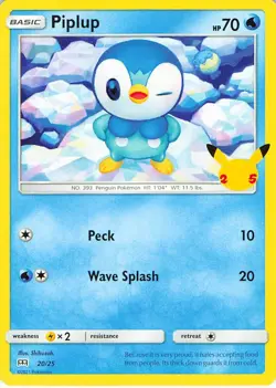 Piplup 020/025 Promo McDonald's 25th Anniversary Promos Pokemon Near Mint - Image 1