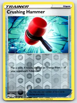 CRUSHING HAMMER 125/159 UNCOMMON CROWN ZENITH POKEMON REVERSE HOLO NEAR MINT - Image 1