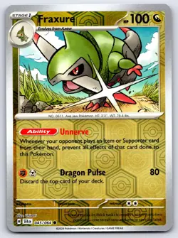 FRAXURE 045/064 REVERSE HOLO SHROUDED FABLE POKEMON NEAR MINT - Image 1