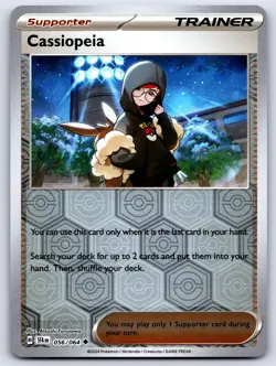CASSIOPEIA 056/064 REVERSE HOLO SHROUDED FABLE POKEMON NEAR MINT - Image 1