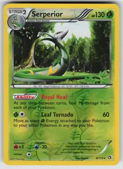 Serperior 8/113 Rare Legendary Treasures Pokemon Reverse Holo MP - Image 1