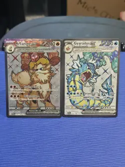 Pokemon S&V Base Set Arcanine Ex Holo 224/198 & Gyarados Ex Holo 225/198 NM/M - Image 1