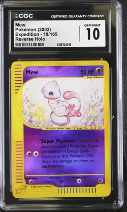 Pokemon Mew 19/165 Reverse Holo Expedition - CGC 10 - Image 1