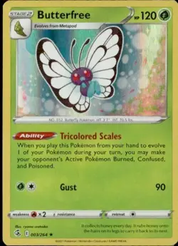Pokemon TCG Fusion Strike Butterfree Holo Rare 003/264 - Image 1