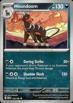 2023 Pokemon Scarlet & Violet Obsidian Flames Houndoom 133/197 - Image 1