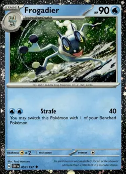2023 Pokemon Obsidian Flames Cosmo Holo Rare - Frogadier 057/197 - Image 1