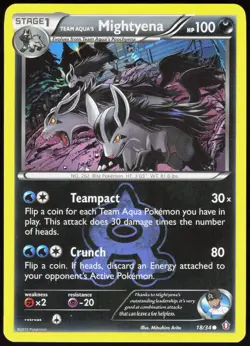 Double Crisis Team Aqua's Mightyena 18/34 Common Pokemon NM/M - Image 1