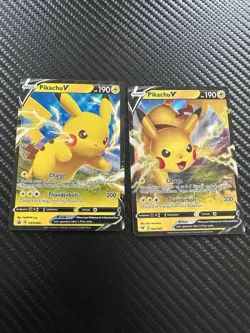 PIKACHU V POKEMON CARDS TCG 2 FULL ART HOLOS NM-LP - Image 1