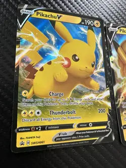 PIKACHU V POKEMON CARDS TCG 2 FULL ART HOLOS NM-LP - Image 2
