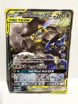 Lucario & Melmetal GX SM192 Sun and Moon Tag Team Pokemon Black Star Promo NM - Image 1