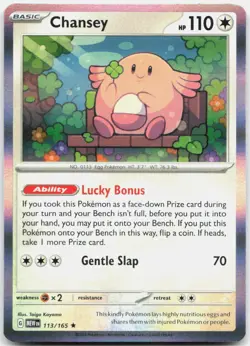 Chansey 113/165 Rare 151 Pokemon Holo Near Mint - Image 1
