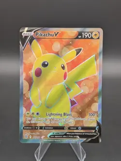 Pokemon TCG Pikachu V (157/172) Brilliant Stars Ultra Rare Full Art Holo Card - Image 1