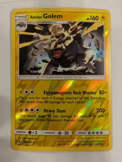 Alolan Golem 42/145 - Guardians Rising Pokemon Reverse Holo Foil Nice! - Image 1