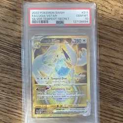 Pokemon 2022 Silver Tempest Lugia VSTAR 211/195 Secret Full Art Holo PSA 10 Eng - Image 1