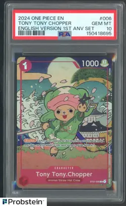2024 One Piece Tony Tony Chopper English Version 1st Anniversary Set PSA 10 - Image 1