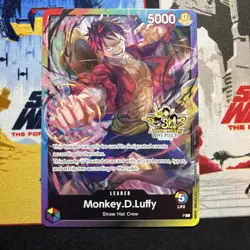 One Piece Monkey D. Luffy Rainbow Leader 3rd Anniversary Stamped - Promo (NM) - Image 1