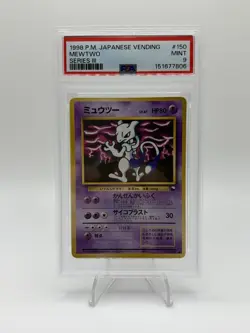 1998 Pokemon Japanese Vending Series III Mewtwo PSA 9 #150 - Image 1