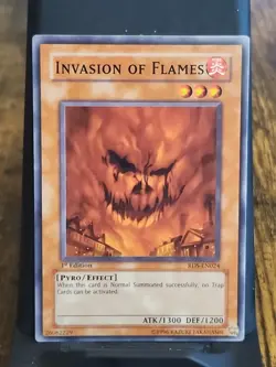 Invasion of Flames - 1st Edition - Yugioh Fire Monster - Vintage - Image 1