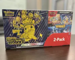 POKEMON Surging Sparks SEALED 2-Pack Elite Trainer Box ETB Booster Bundle Costco - Image 2