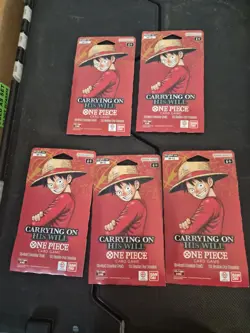 One Piece TCG OP-13 Carrying On His Will Sleeved Booster Pack Lot of 5 English - Image 1