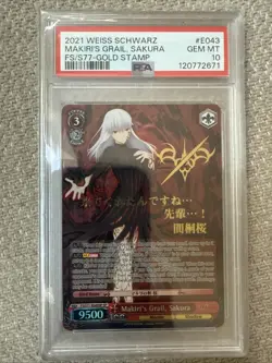 Weiss Schwarz Makiri's Grail, Sakura Fate/Stay Night [Heavens Feel] Vol.2 PSA 10 - Image 1