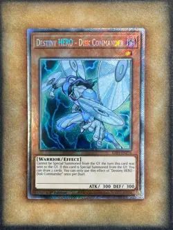 Yugioh Destiny HERO - Disk Commander RA03-EN176 Platinum Secret Rare 1st Ed NM - Image 1