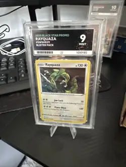 Pokemon Black Star Promo Rayquaza Holo Card SWSH029 ACE Grade 9 - Image 1