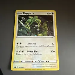 Pokemon TCG Rayquaza Black Star Promo Holo Card SWSH029 With Swirl. - Image 1