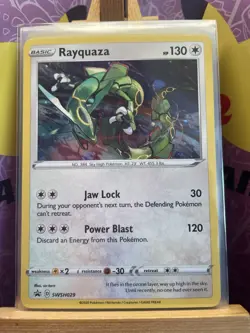 Pokemon TCG Rayquaza Black Star Promo Holo Card SWSH029 - Image 1